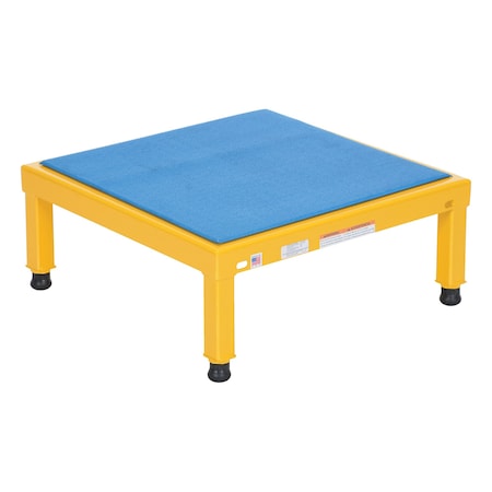 Vestil Adj. Steel Stand, 10-1/2-16-1/2 H, 24 x 24, 10.5 Overall Height, Steel, Yellow AHT-H-2424